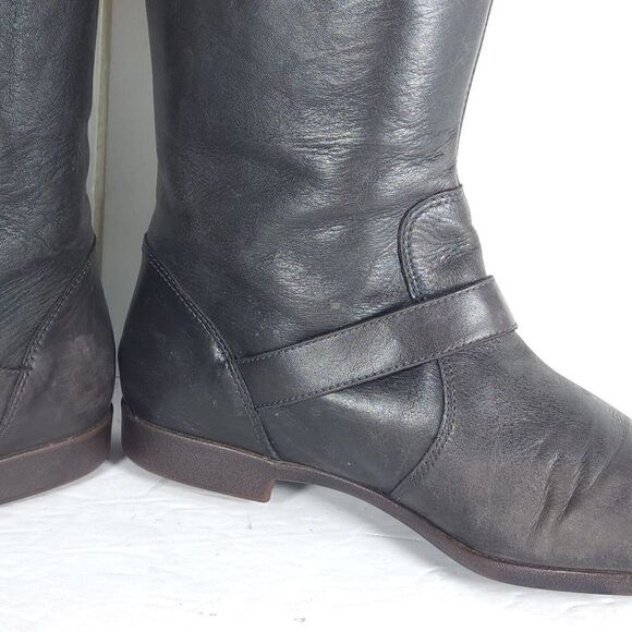 UGG Women's Frances US 7,5 Brown Leather Buckle Riding Moto Boots - Picture 15 of 15